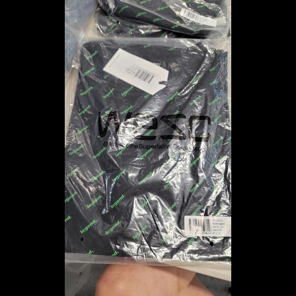 WESC Mason T Shirt M/L/4 Graphic Tee Black W Green Legend Allover Print Sweden - Picture 5 of 5